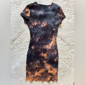 Tie-Dye Navy Blue and Orange Dress
